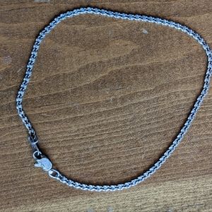 EUC Vintage 925 silver curby chain lobster clasp closure 9" anklet